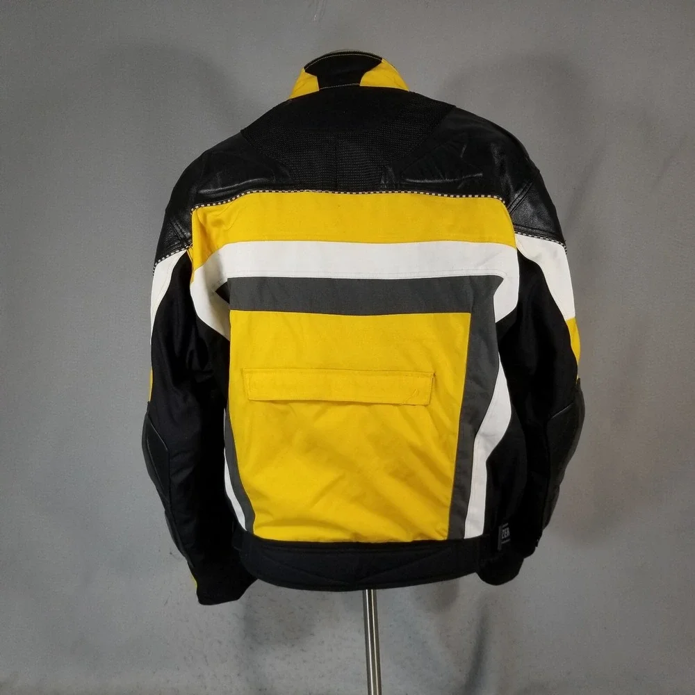 Zero-60 Flash Yellow/Black Textile/Leather Motorcycle Jacket Men's Sizes MD - XL